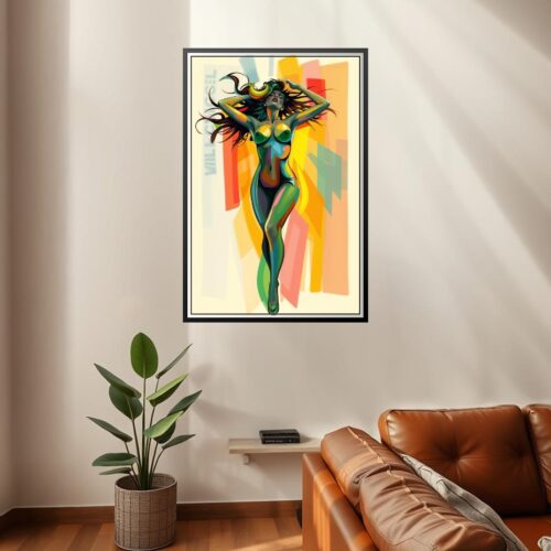 Pop Art Female Silhouette Poster – Bold and Colorful | Great Gift picture
