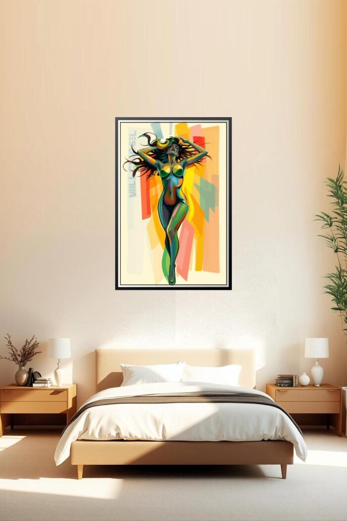 Pop Art Female Silhouette Poster – Bold and Colorful | Great Gift picture