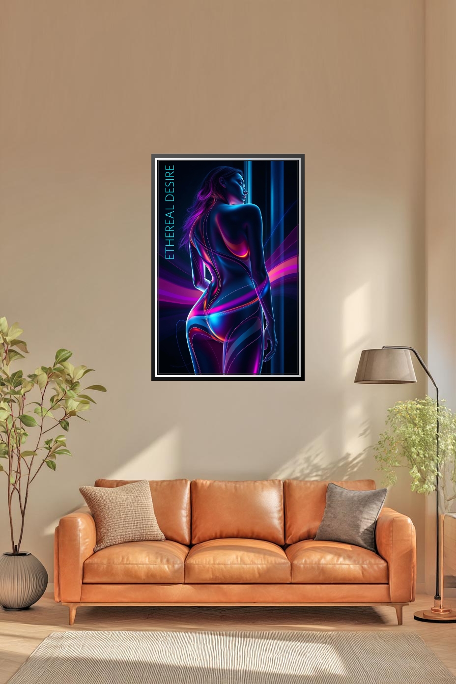 Neon Abstract Female Poster – Ethereal Desire Glow Art | Great Gift picture