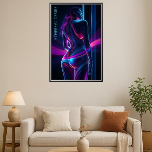 Neon Abstract Female Poster – Ethereal Desire Glow Art | Great Gift picture