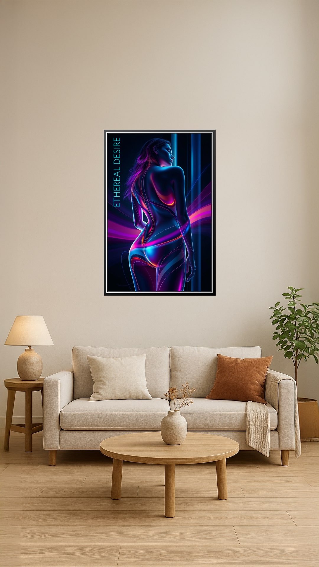 Neon Abstract Female Poster – Ethereal Desire Glow Art | Great Gift picture