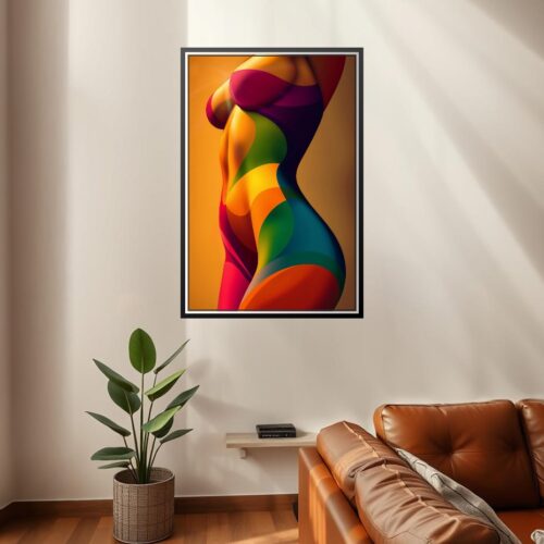 Abstract Female Form Poster – Colorful Curves of Passion | Great Gift picture