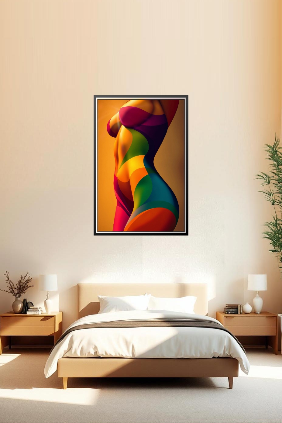 Abstract Female Form Poster – Colorful Curves of Passion | Great Gift picture