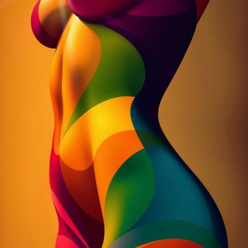 Abstract Female Form Poster – Colorful Curves of Passion | Great Gift picture