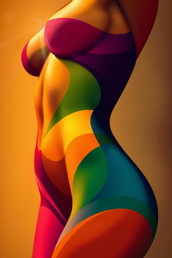 Abstract Female Form Poster – Colorful Curves of Passion | Great Gift picture