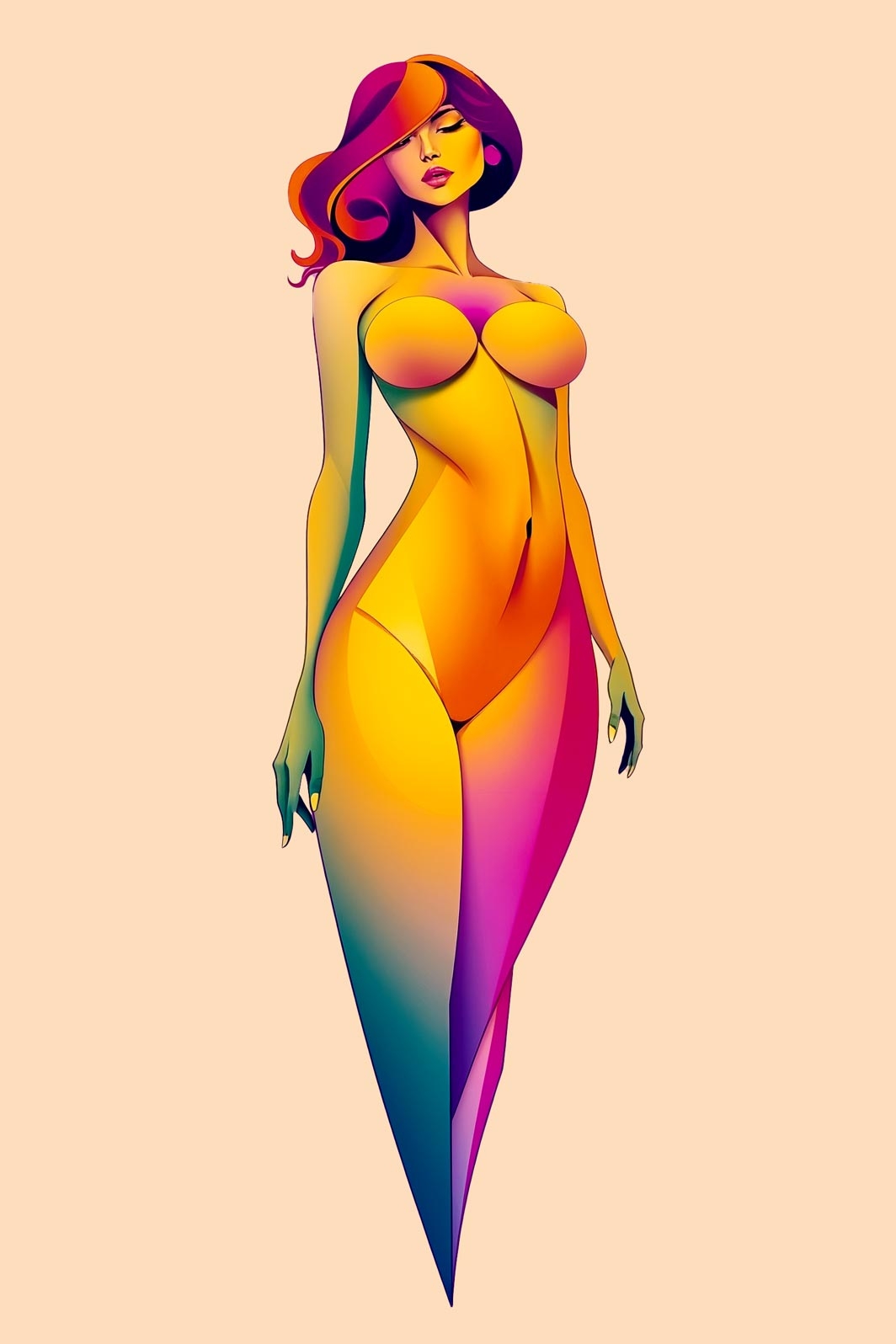 Pop Art Female Form Poster – Radiant Confidence in Color | Great Gift picture