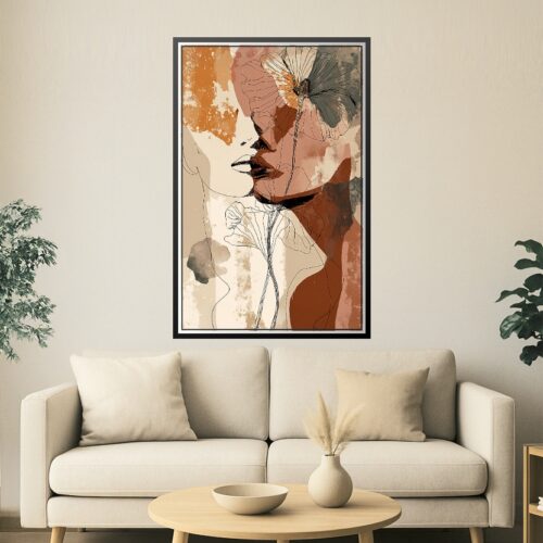 Boho Line Art Floral Poster – Earthy Elegance and Serenity | Great Gift picture