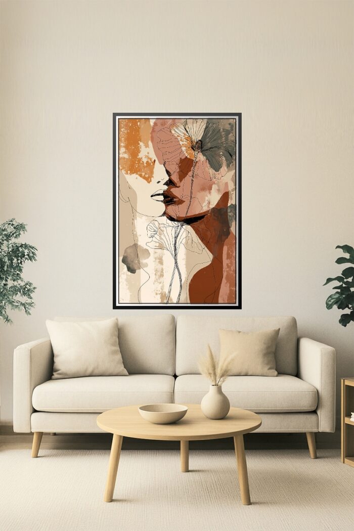 Boho Line Art Floral Poster – Earthy Elegance and Serenity | Great Gift picture