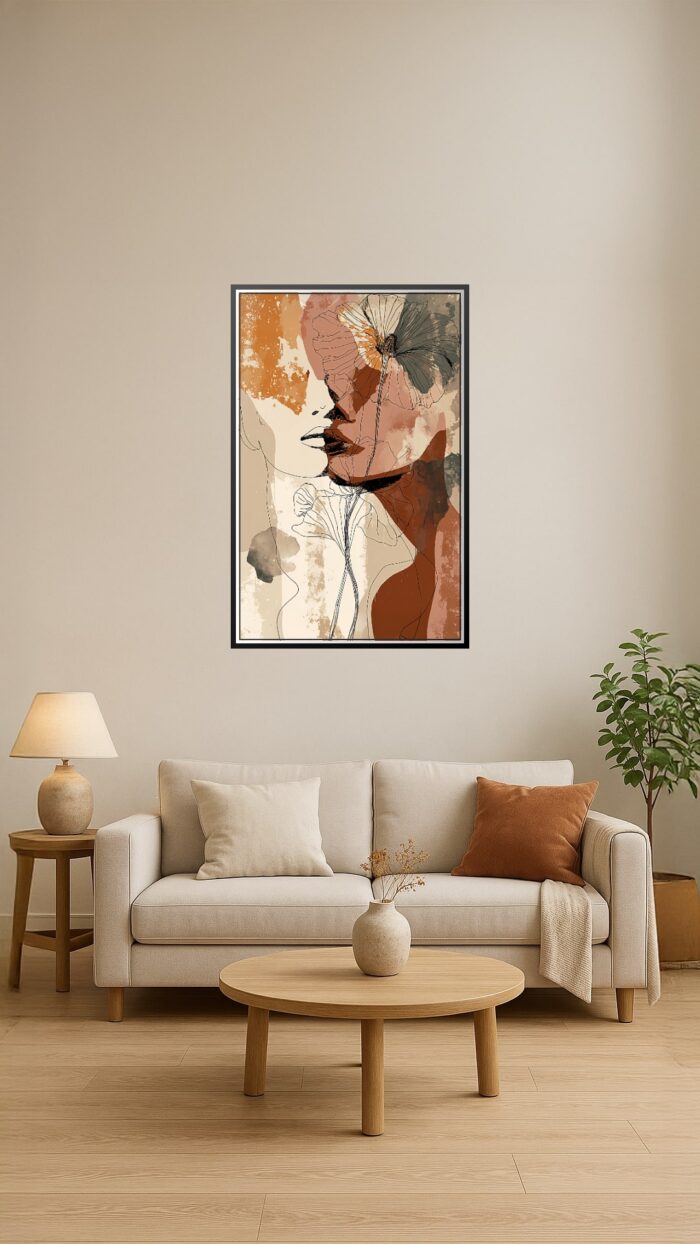 Boho Line Art Floral Poster – Earthy Elegance and Serenity | Great Gift picture