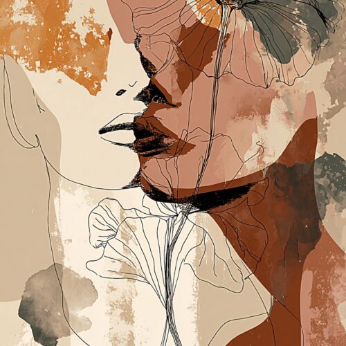 Boho Line Art Floral Poster – Earthy Elegance and Serenity | Great Gift picture