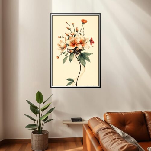 Art Nouveau Floral Bouquet Poster – Elegant Nature Harmony | Great Gift picture