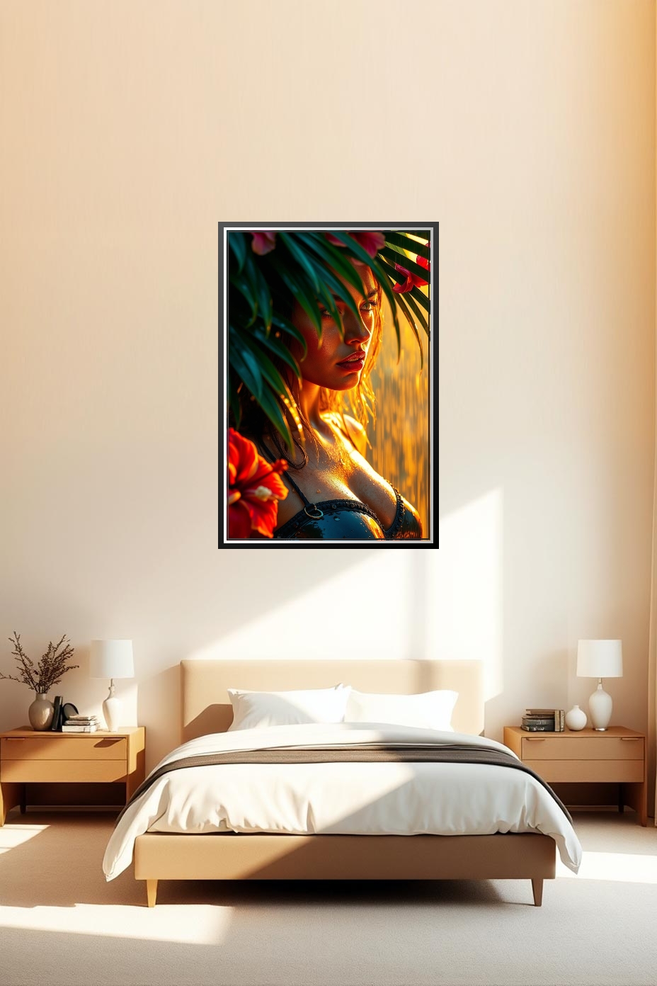 Exotic Tropical Rain Woman Poster – Golden Heat & Passion | Great Gift picture