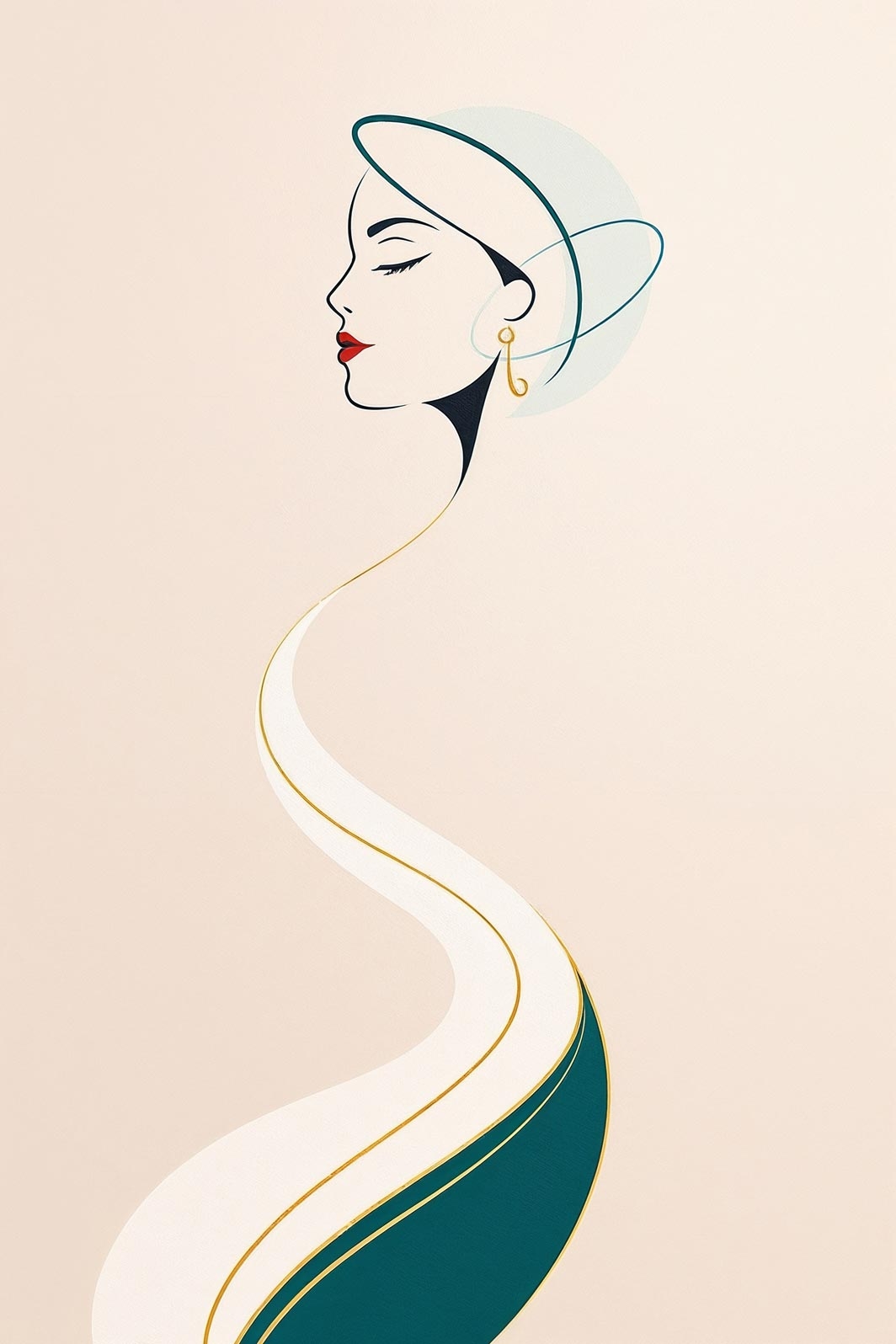 Minimalist Woman Profile Poster – Modern Elegance in Line Art | Great Gift picture