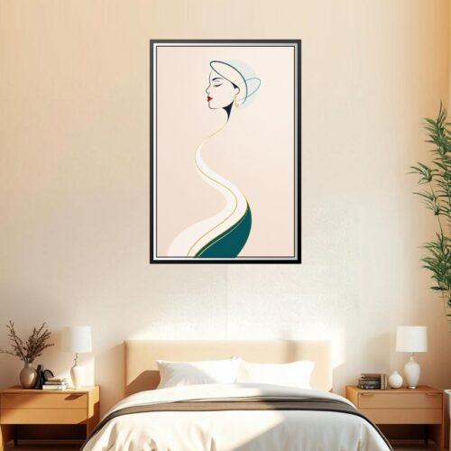Minimalist Woman Profile Poster – Modern Elegance in Line Art | Great Gift picture