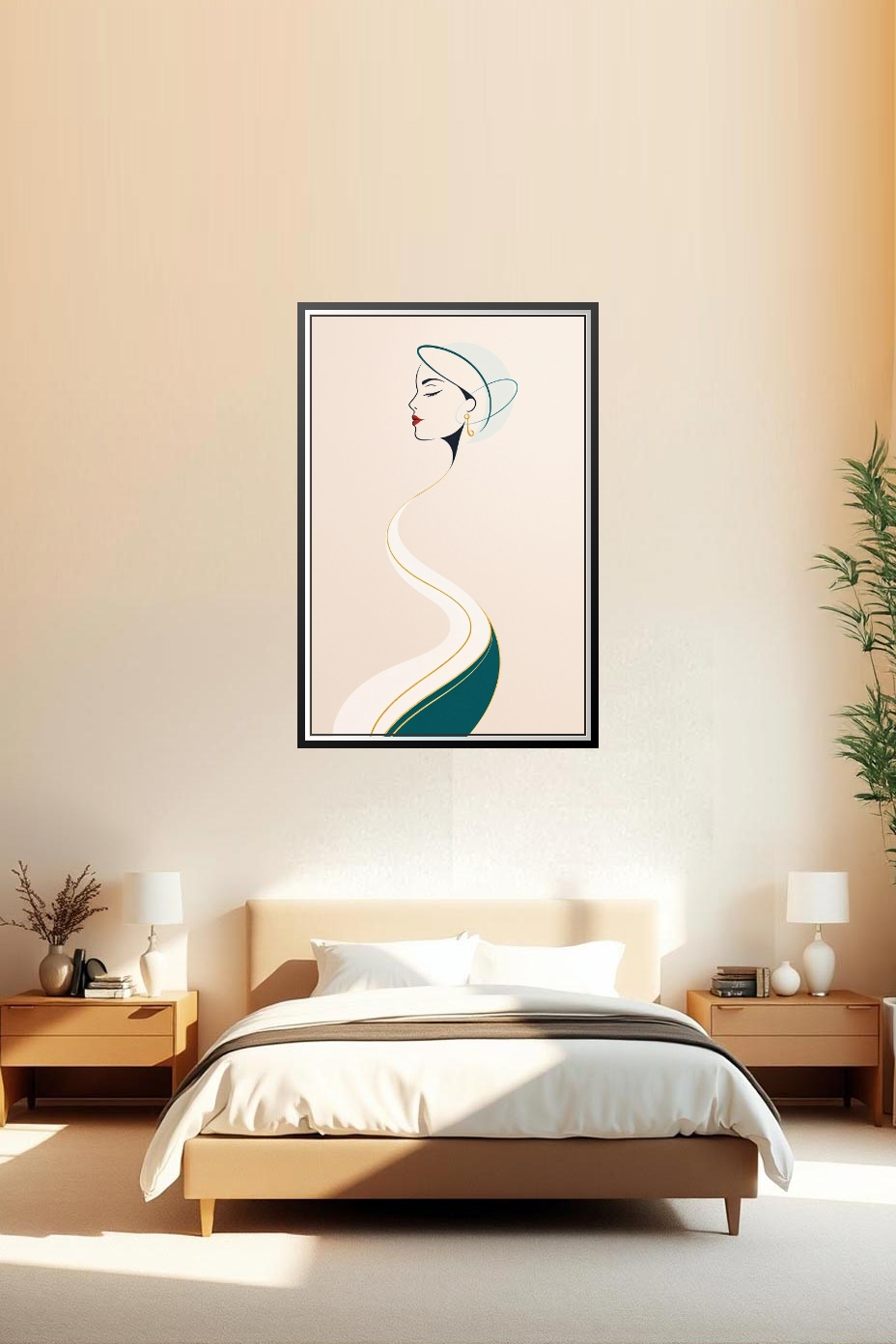 Minimalist Woman Profile Poster – Modern Elegance in Line Art | Great Gift picture