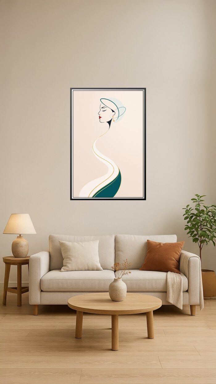 Minimalist Woman Profile Poster – Modern Elegance in Line Art | Great Gift picture