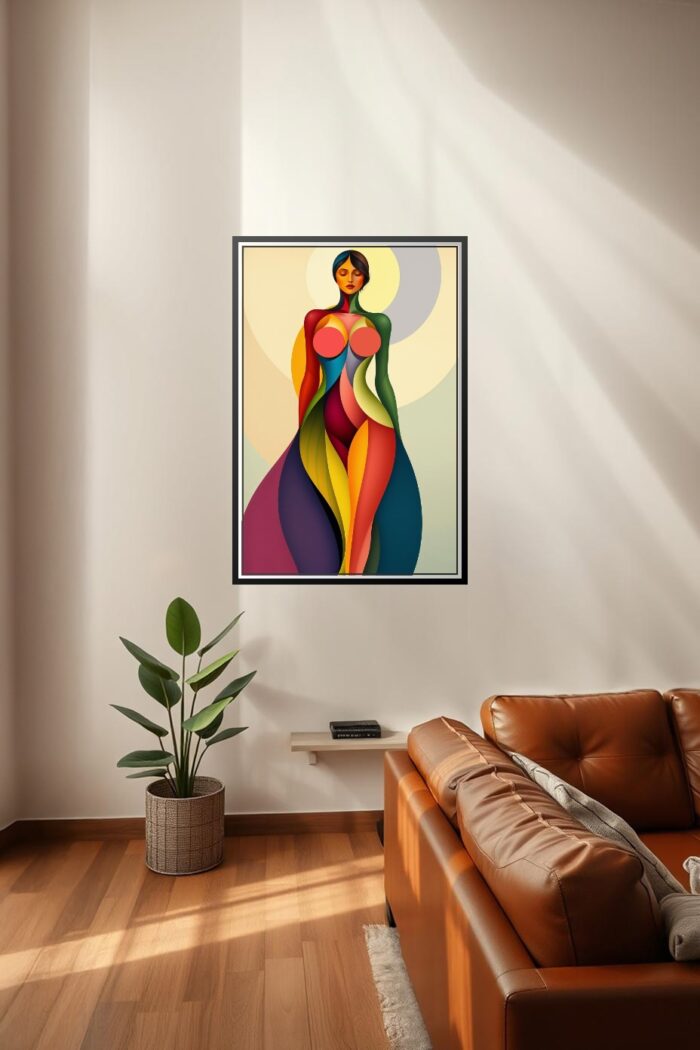 Abstract Female Form Poster – Radiant Colors of Confidence | Great Gift picture