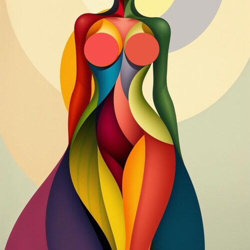 Abstract Female Form Poster – Radiant Colors of Confidence | Great Gift picture