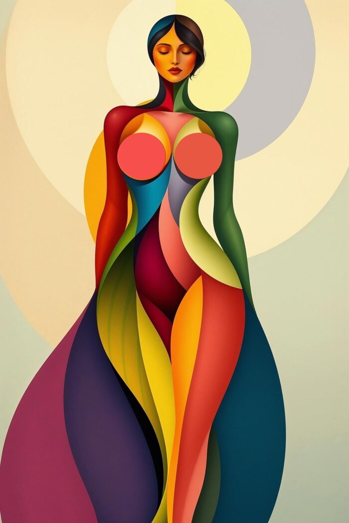 Abstract Female Form Poster – Radiant Colors of Confidence | Great Gift picture