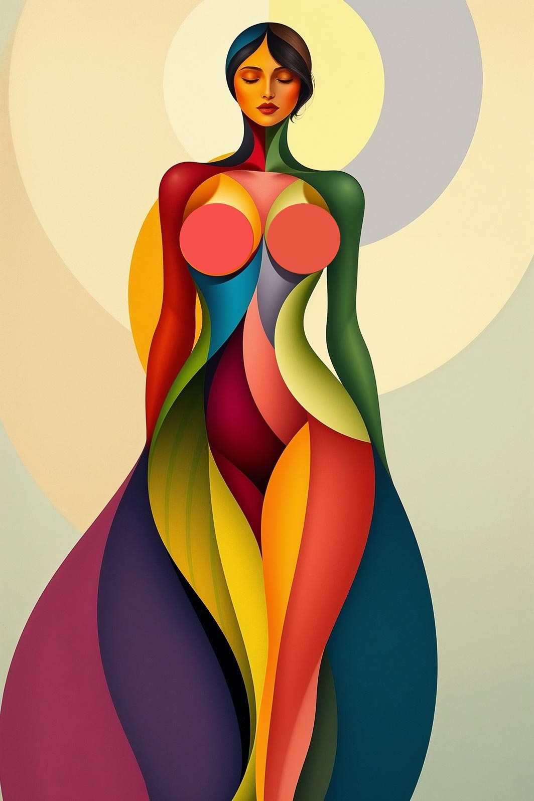 Abstract Female Form Poster – Radiant Colors of Confidence | Great Gift picture