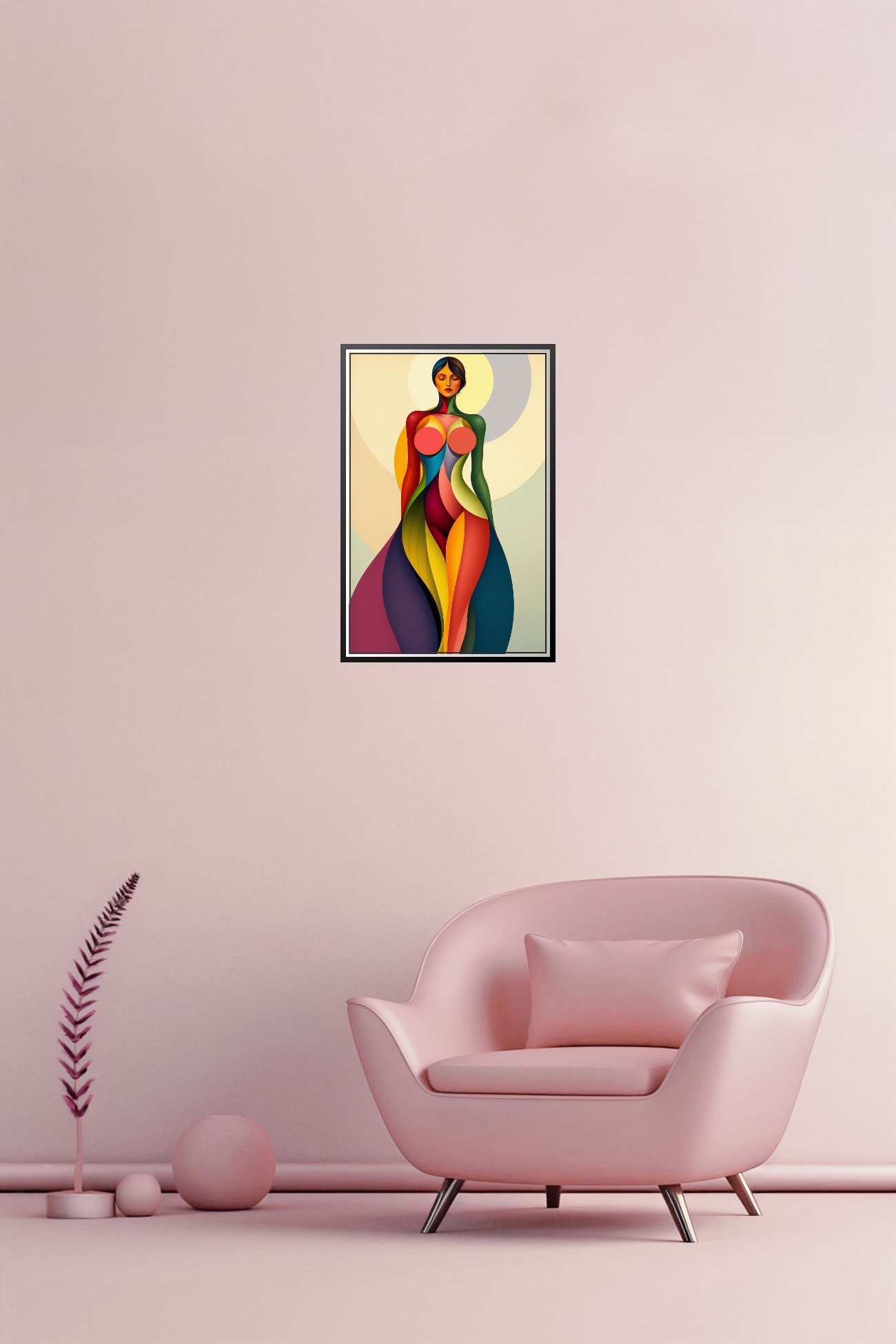 Abstract Female Form Poster – Radiant Colors of Confidence | Great Gift picture