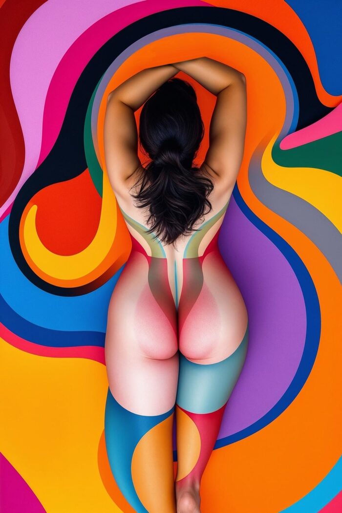 Abstract Body Poster – Vibrant Curves & Kandinsky-Inspired Design | Art Print picture