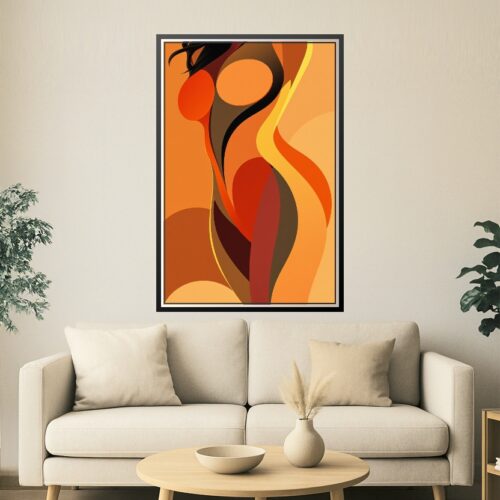 Abstract Female Form Poster – Curves in Warm Tones | Great Gift picture