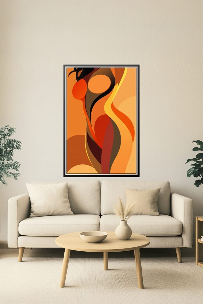 Abstract Female Form Poster – Curves in Warm Tones | Great Gift picture