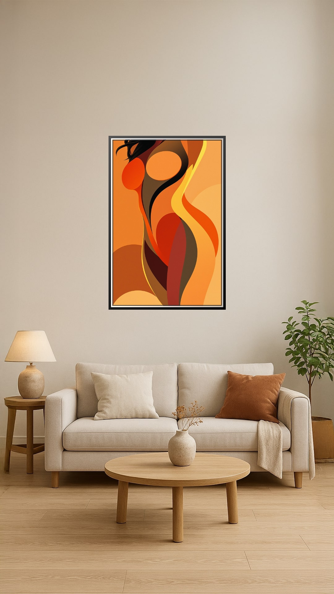 Abstract Female Form Poster – Curves in Warm Tones | Great Gift picture