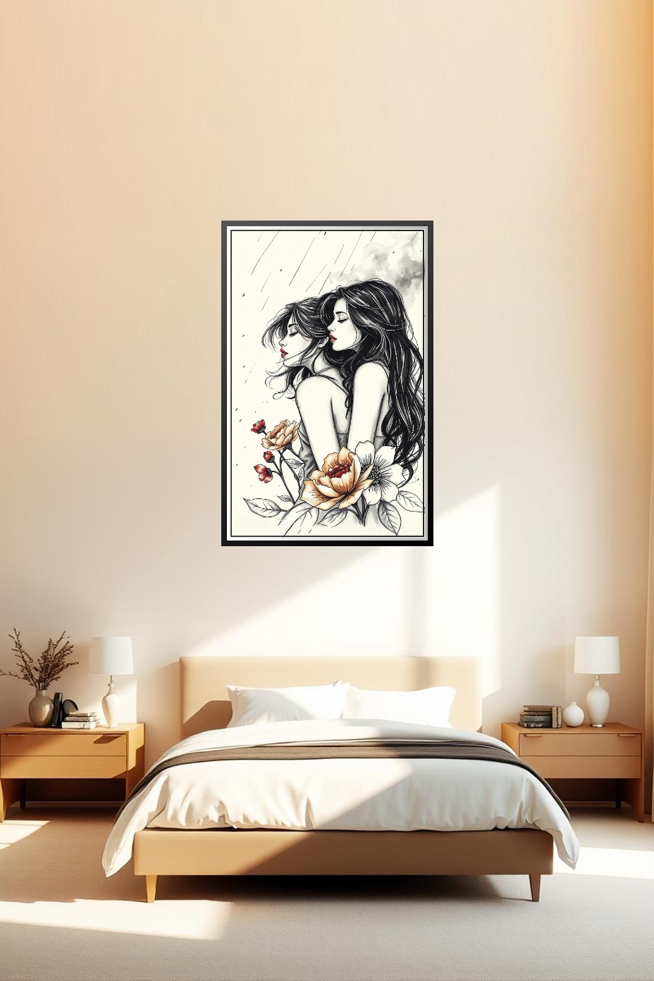 Steamy Sketch Women Poster – Stormy Elegance & Botanical Grace | Great Gift picture
