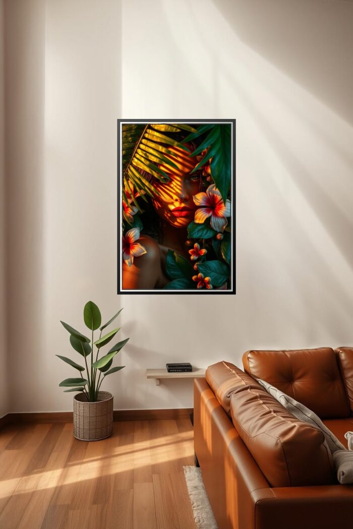 Realism Tropical Woman Poster – Sensua l Glow & Exotic Botanica | Great Gift picture