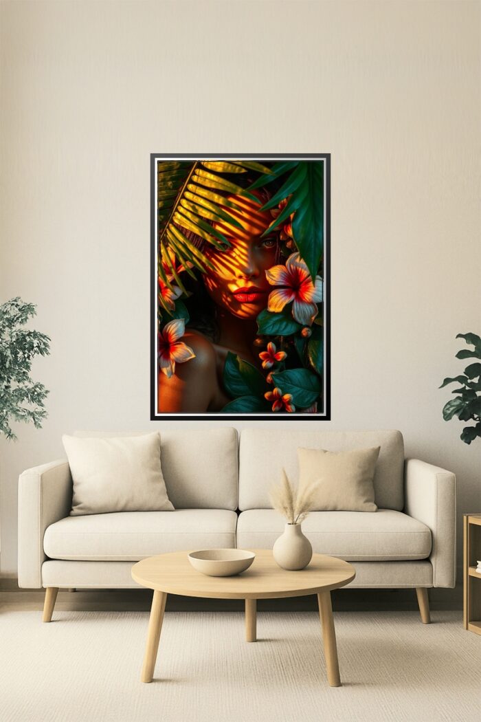 Realism Tropical Woman Poster – Sensua l Glow & Exotic Botanica | Great Gift picture