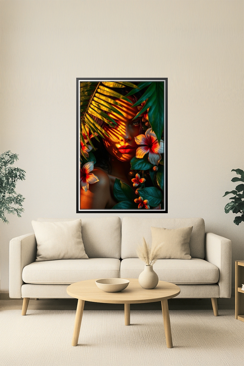 Realism Tropical Woman Poster – Sensua l Glow & Exotic Botanica | Great Gift picture