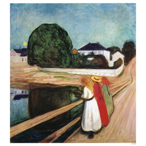 Expressionist Landscape Poster – Women by the Bridge (1901, Edvard Munch) | Great Gift picture