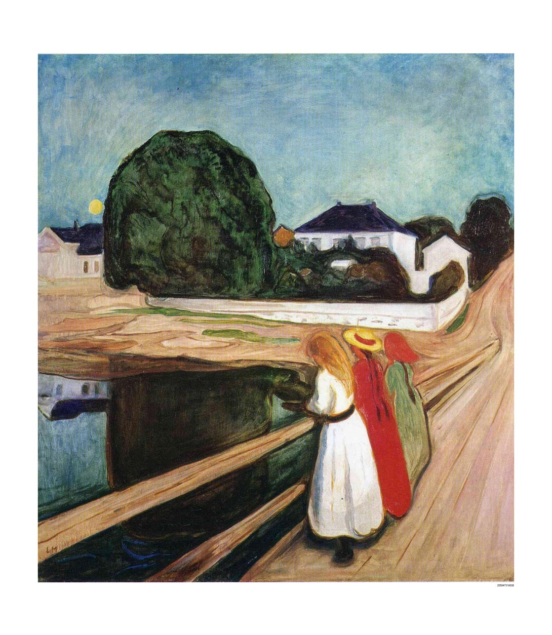 Expressionist Landscape Poster – Women by the Bridge (1901, Edvard Munch) | Great Gift picture
