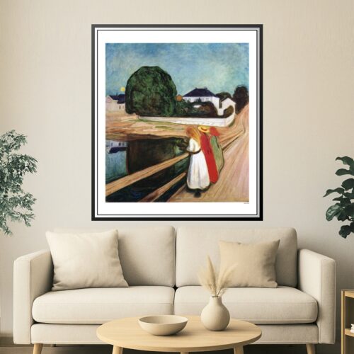 Expressionist Landscape Poster – Women by the Bridge (1901, Edvard Munch) | Great Gift picture