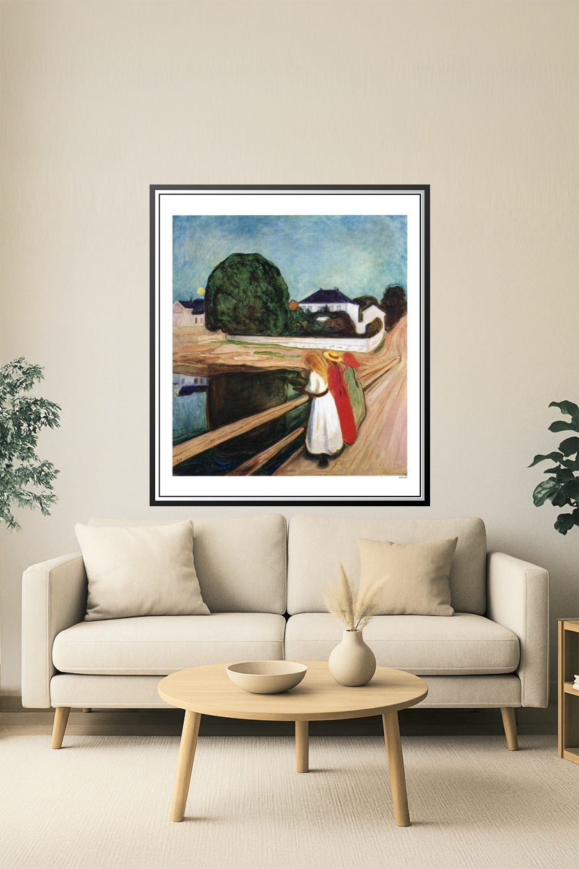 Expressionist Landscape Poster – Women by the Bridge (1901, Edvard Munch) | Great Gift picture