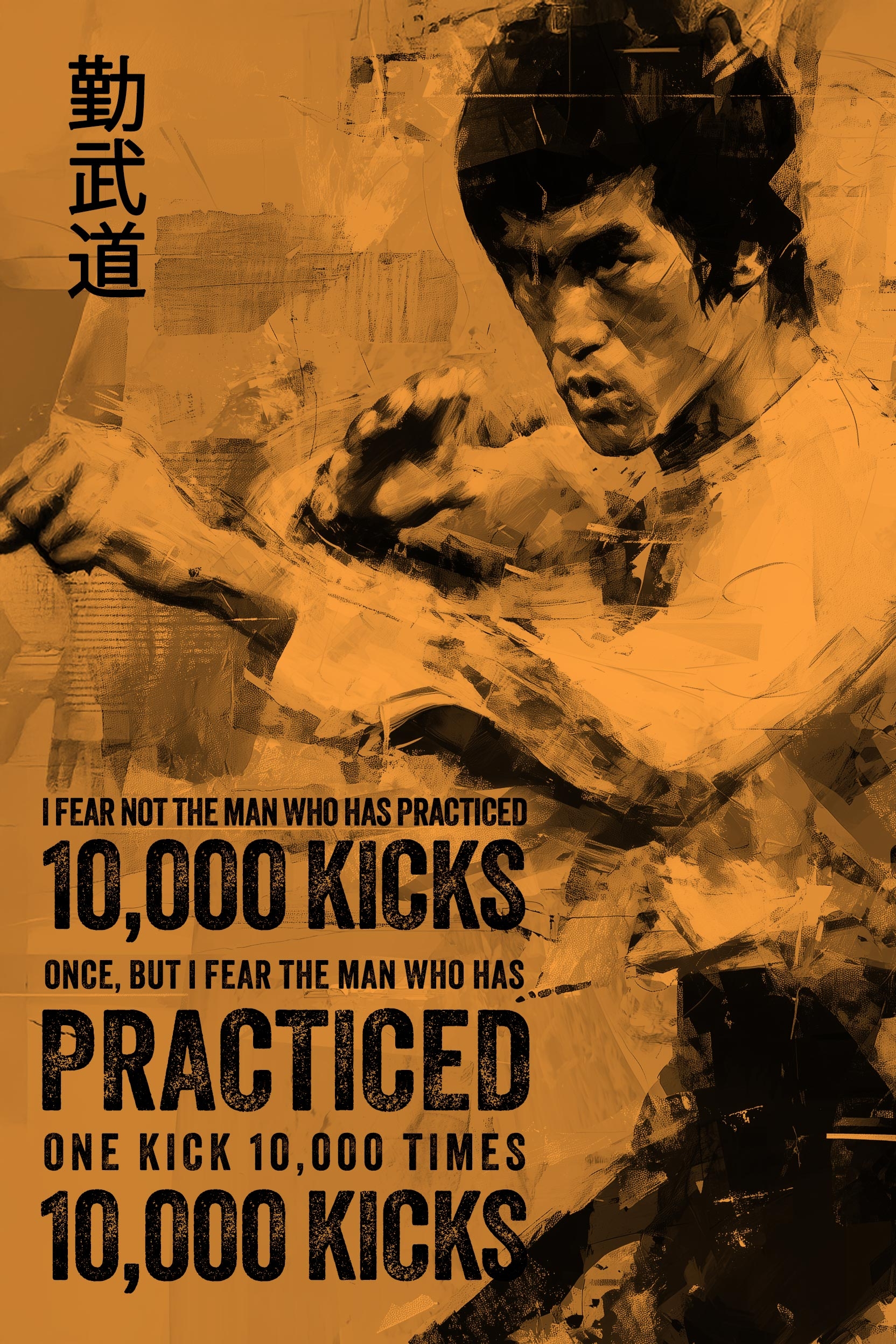 Martial Arts Bruce Lee Quotes Poster – Fear the Man of Discipline | Great Gift picture