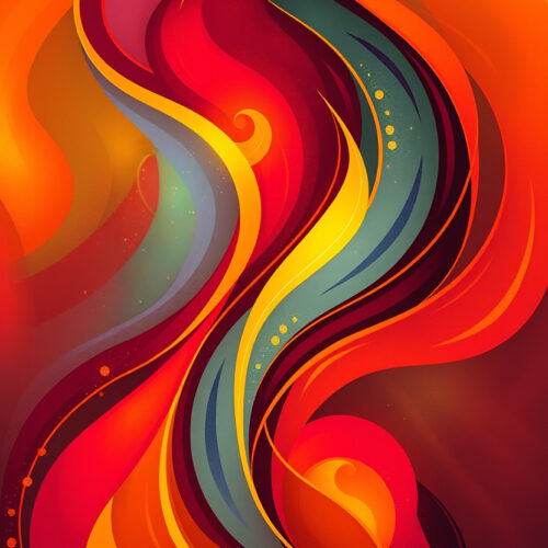Abstract Curves Poster – Flow of Fire and Motion | Great Gift