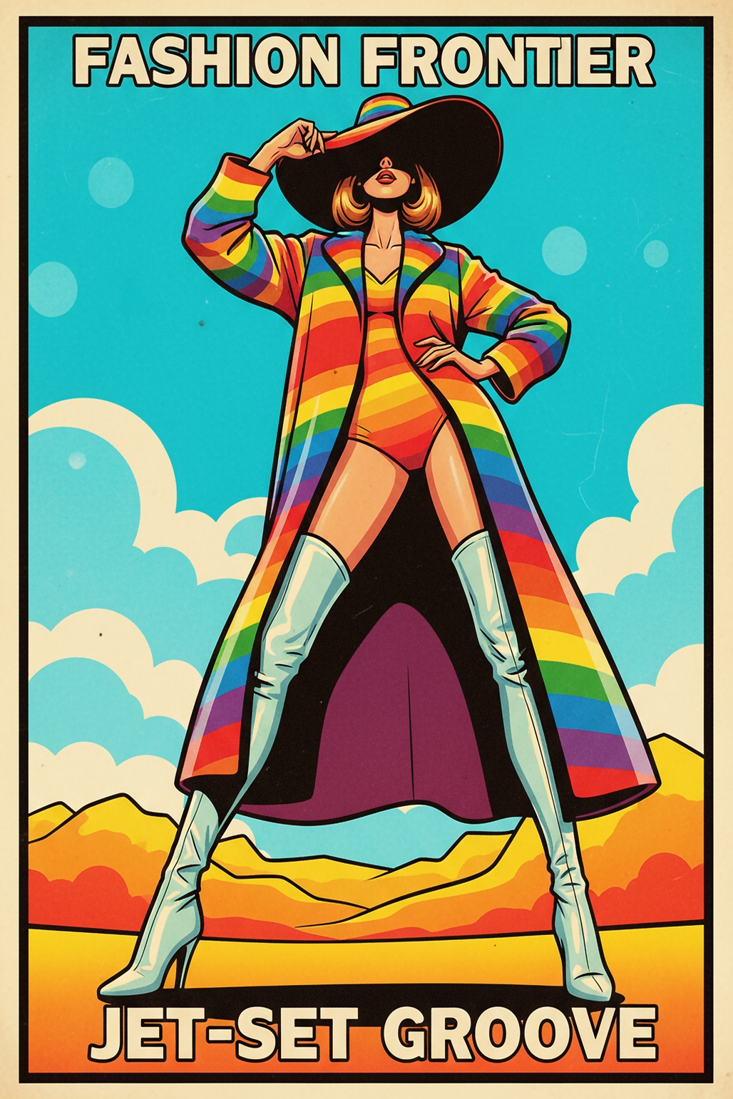 Pop Art Fashion Frontier Poster – Jet-Set Groove Energy | Great Gift picture