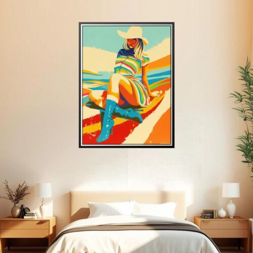 Pop Art Cowgirl Poster – Retro Vibes & Bold Color Energy | Great Gift picture