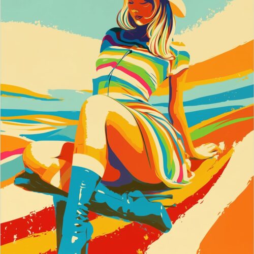 Pop Art Cowgirl Poster – Retro Vibes & Bold Color Energy | Great Gift picture
