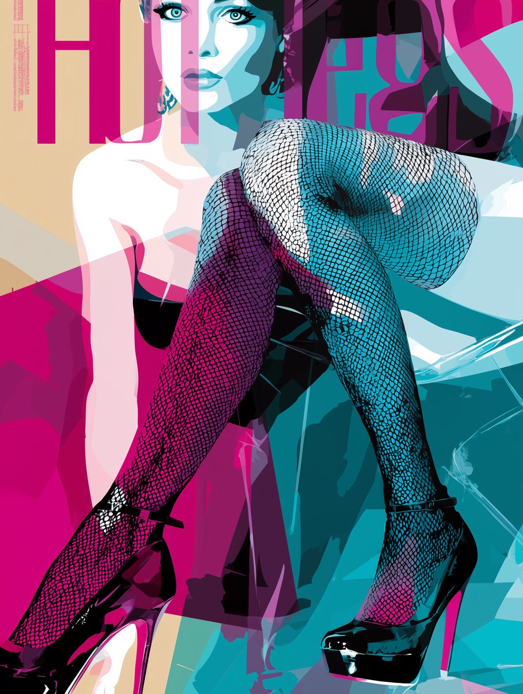 Pop Art Hot Legs Poster – Glam Seduction & Neon Chic | Great Gift picture