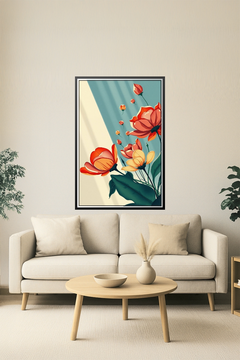 Pop Art Floral Poster – Bold Blooms for a Cheerful Space | Great Gift picture