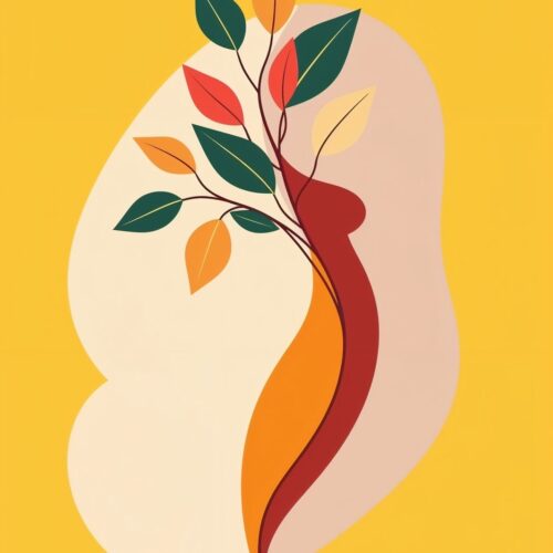 Minimalist Feminine Botanical Poster – Elegant Curves & Warm Harmony | Great Gift picture