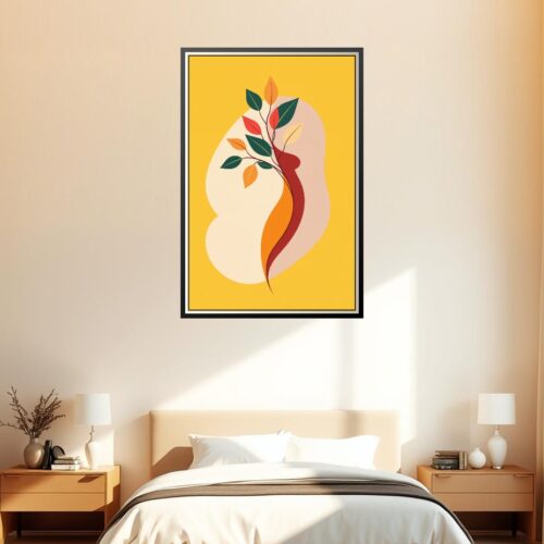 Minimalist Feminine Botanical Poster – Elegant Curves & Warm Harmony | Great Gift picture