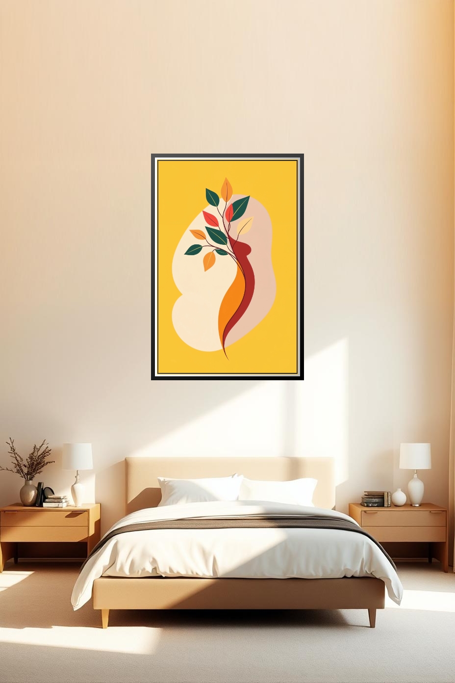 Minimalist Feminine Botanical Poster – Elegant Curves & Warm Harmony | Great Gift picture