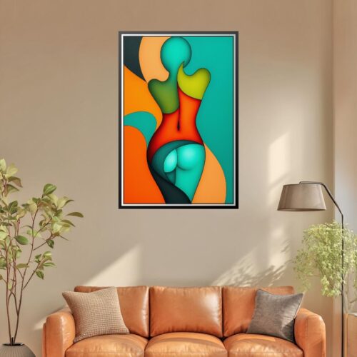 Abstract Pop Art Female Silhouette Poster – Bold, Curvy & Vibrant | Great Gift picture