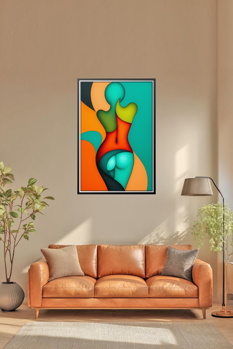 Abstract Pop Art Female Silhouette Poster – Bold, Curvy & Vibrant | Great Gift picture