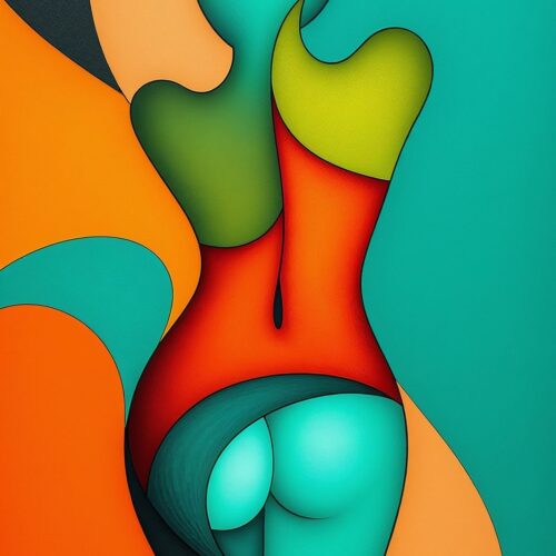 Abstract Pop Art Female Silhouette Poster – Bold, Curvy & Vibrant | Great Gift picture